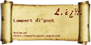 Lampert Ágost névjegykártya
